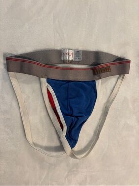 Blue Men's Brief Jockstrap with Grey Waistband (NWOT)